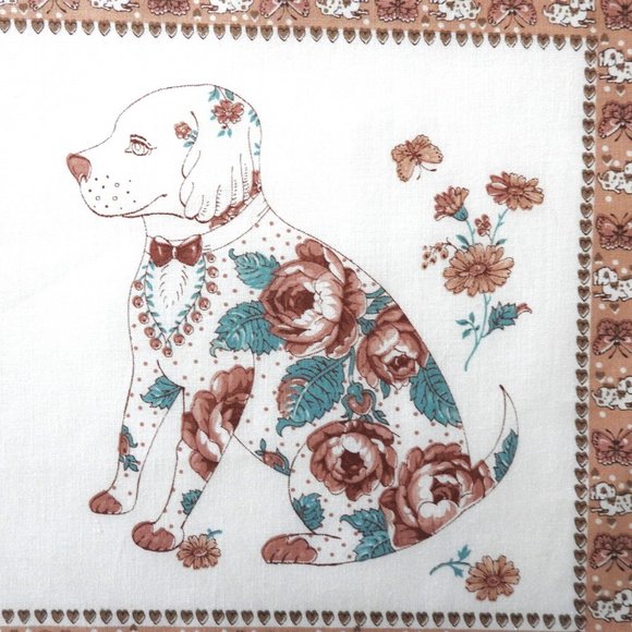 Farm Animals Quilt Cotton Fabric Floral Design - Picture 3 of 7